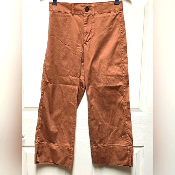 Madewell Pants - Madewell Women’s Cotton Wide Leg Crop Pants  Rustic Brown Sz25
